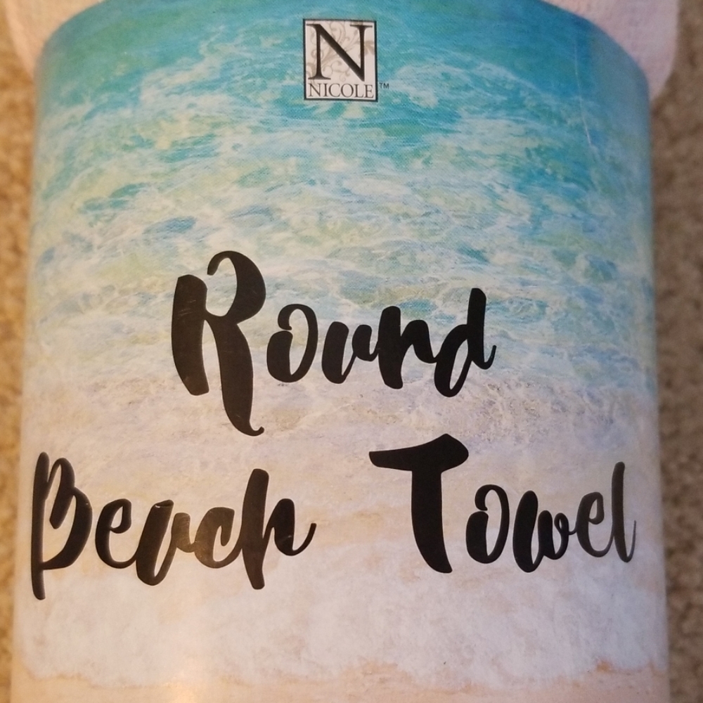 New Llama Cactus Round Beach Towel Blanket - Picture 3 of 8